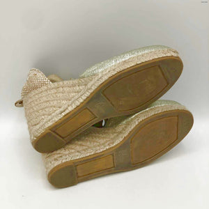 CASTANER Goldtone Beige Wedge Espadrille Shoe Size 36 US: 6 Shoes