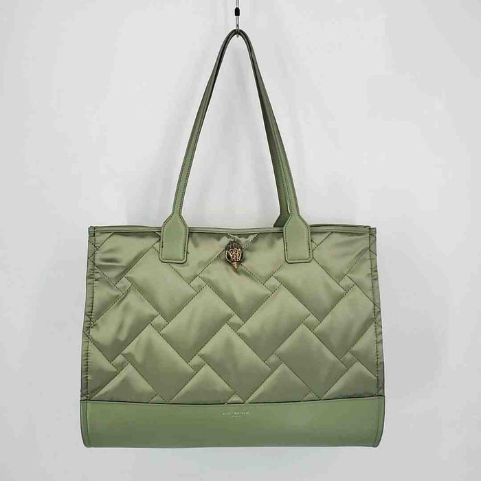 KURT GEIGER Olive Nylon Pre Loved Quilted Tote Purse