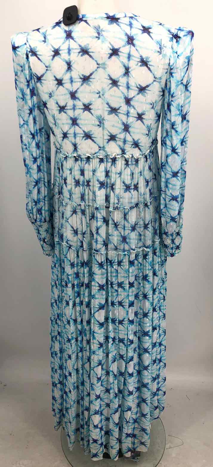 ROCOCO SAND White Blue Multi Print Maxi Length Size SMALL (S) Dress
