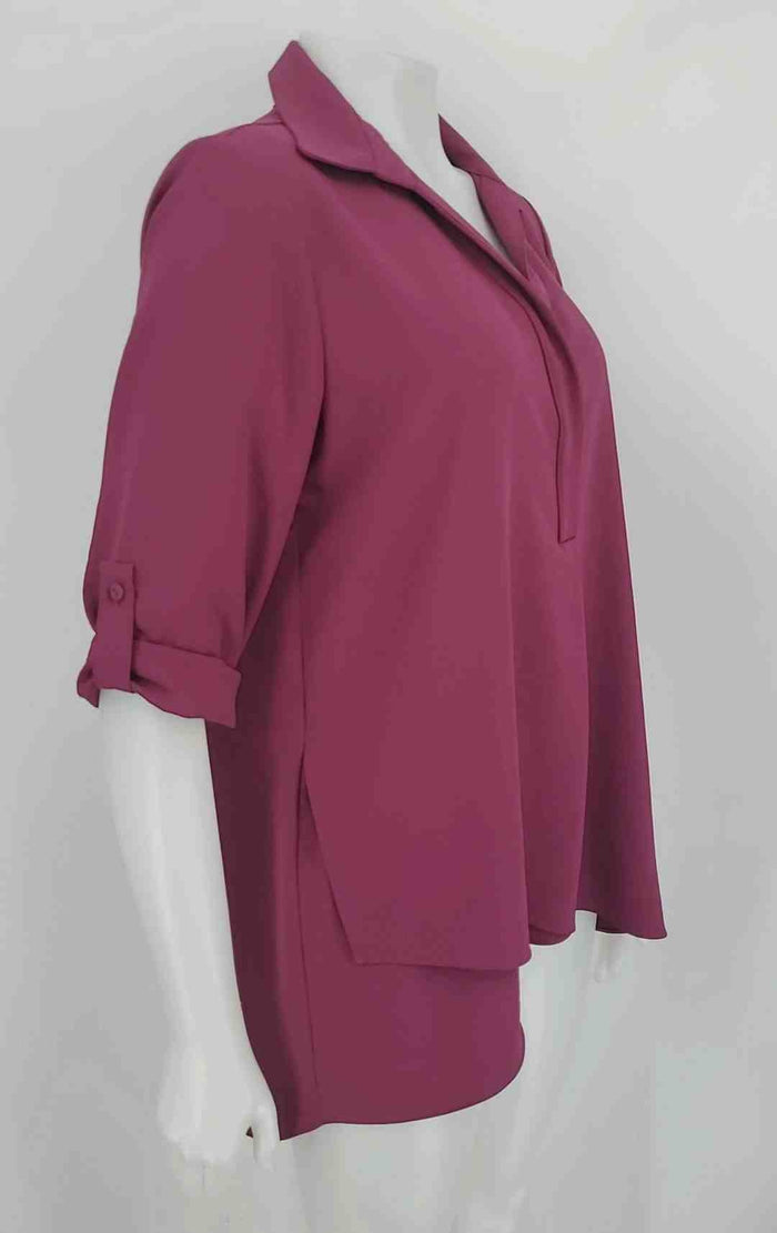 JOSEPH RIBKOFF Plum 3/4 Sleeve Half Button Up Size 10  (M) Top