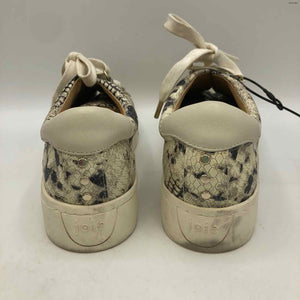JOIE White Black Leather Platform Reptile Pattern Sneaker Shoes
