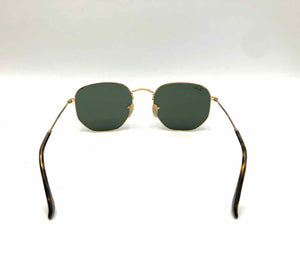 RAYBAN Goldtone Brown Pre Loved Round Sunglasses