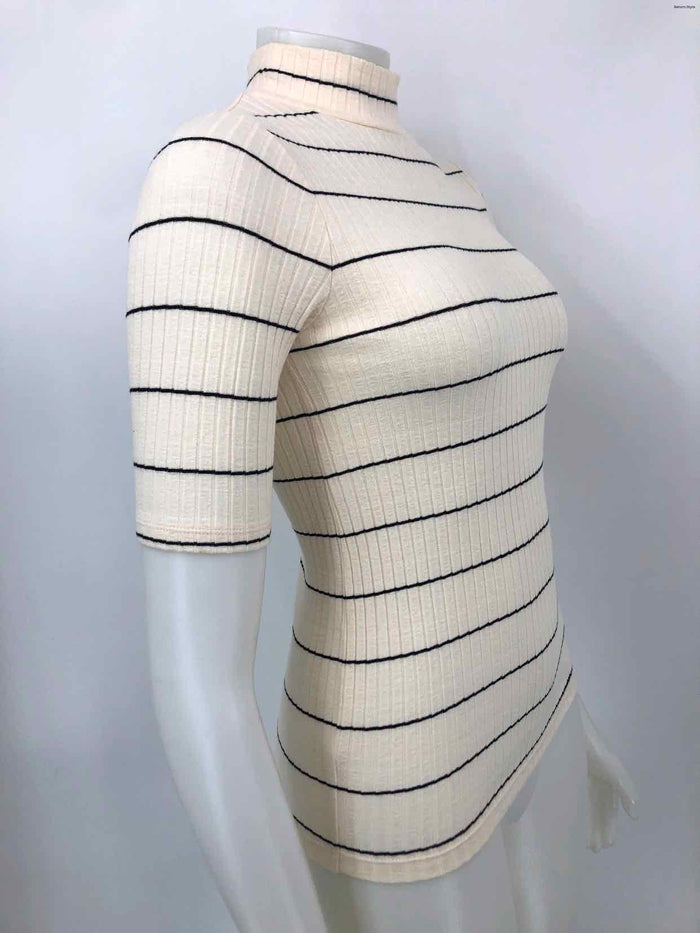 VINCE White Black Striped Short Sleeves Size SMALL (S) Top