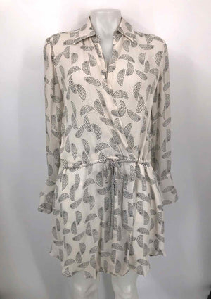 A.L.C. White & Black Silk Dot Print Size 8  (M) Dress