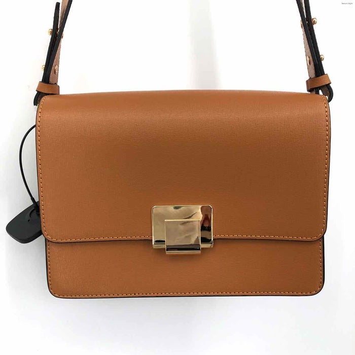 CAMELIA Tan Goldtone Leather Satchel Purse