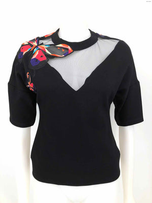 ANNE FONTAINE Black Bright Multi Embroidered Size X-SMALL Top