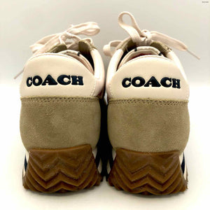 COACH Beige Navy Sneaker Shoe Size 8-1/2 Shoes