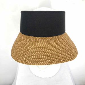 ERIC JAVITZ Tan Black Woven Visor Hat