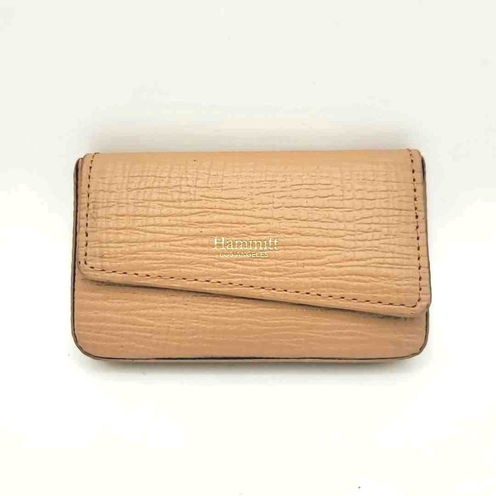 HAMMITT Lt Tan Leather Pre Loved Textured Card Holder Wallet