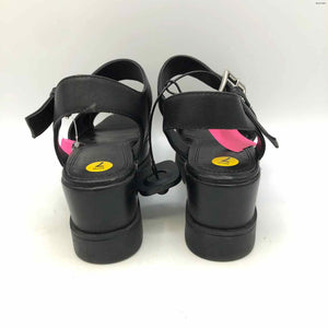 ANNE FONTAINE Black Leather Platform Sandal Shoe Size 37 US: 7 Shoes
