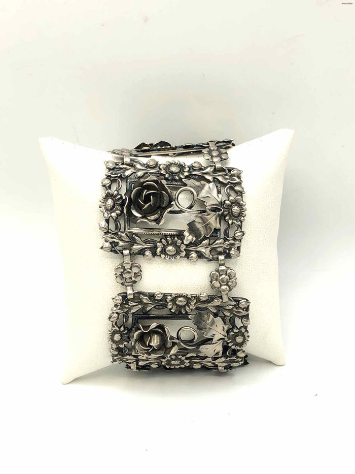 Sterling Silver Floral 7.5" ss Bracelet