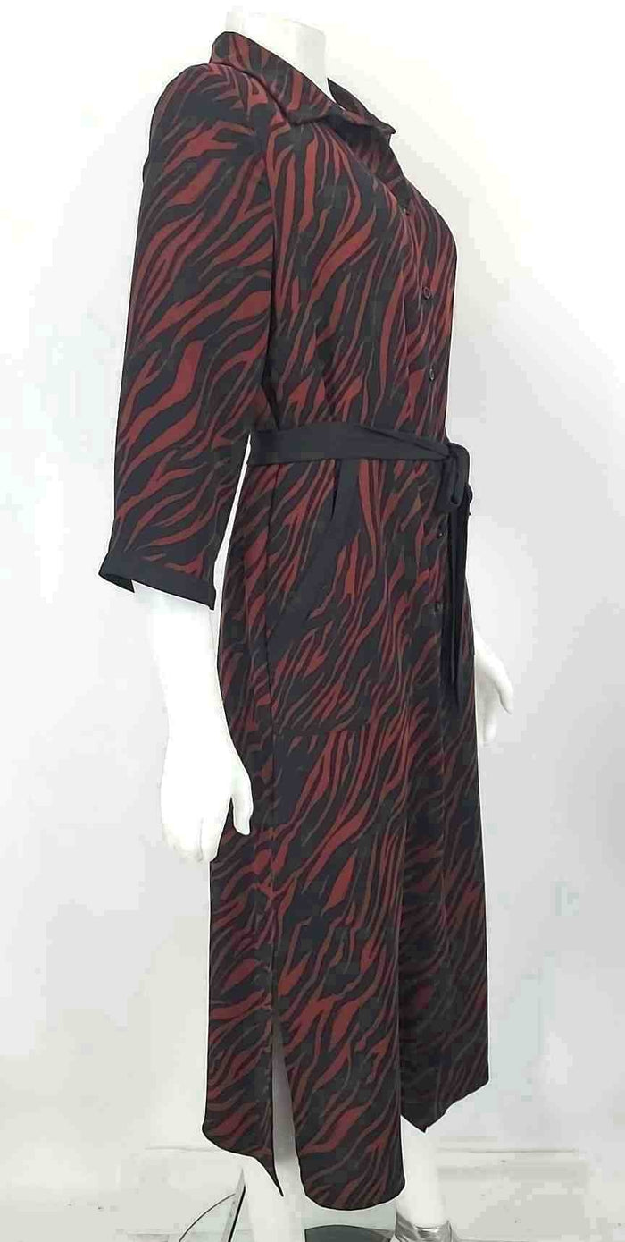JOSEPH RIBKOFF Brown Black Zebra Longsleeve Size 10  (M) Dress