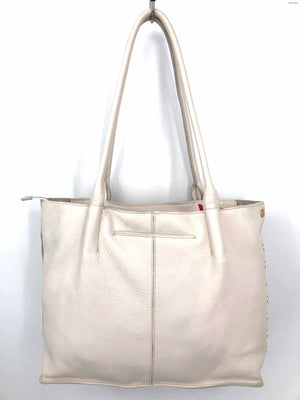 HAMMITT White Goldtone Pebbled Leather Pre Loved Tote Purse