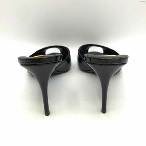 GIUSEPPE ZANOTTI Black Patent Leather Made in Italy Peep Toe 3"Heel Shoes