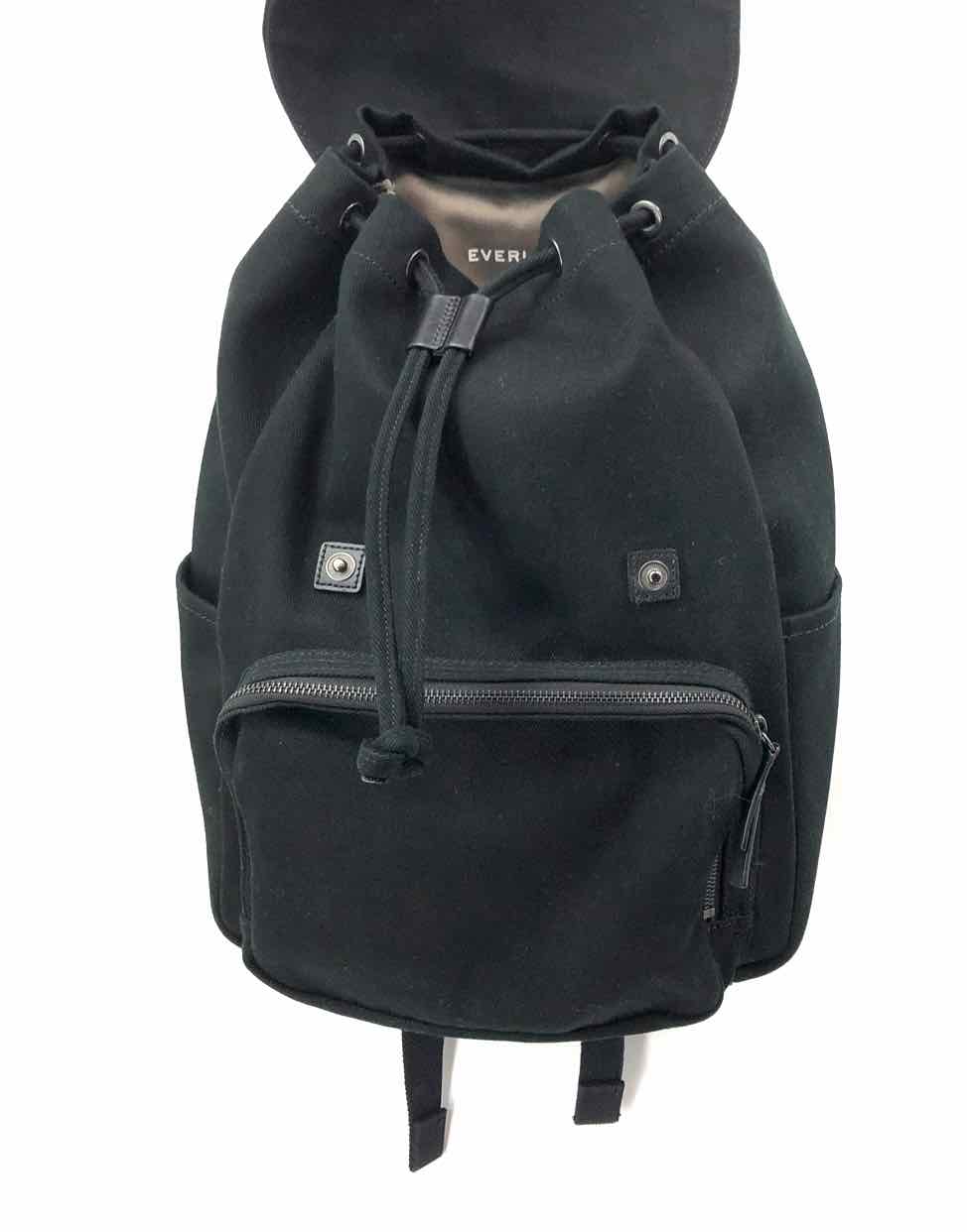 EVERLANE Black White Canvas Leather Trim Pre Loved Drawstring 12