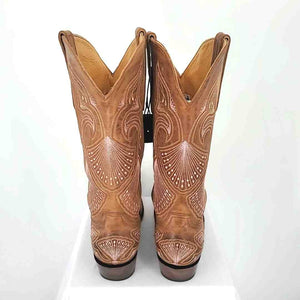 OLD GRINGO Brown Pink Leather Made in Mexico Tooled Pattern Western Boots