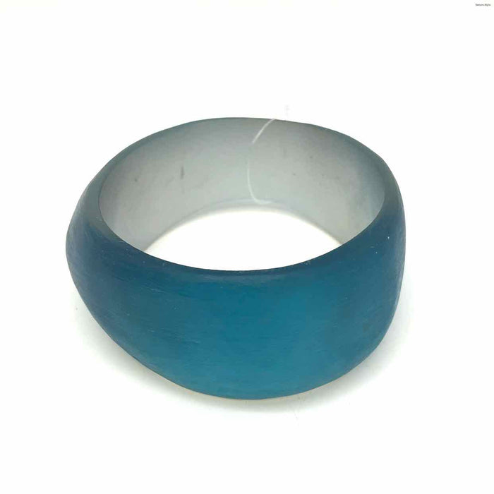 Blue Lucite Brushed Texture Bangle Bracelet