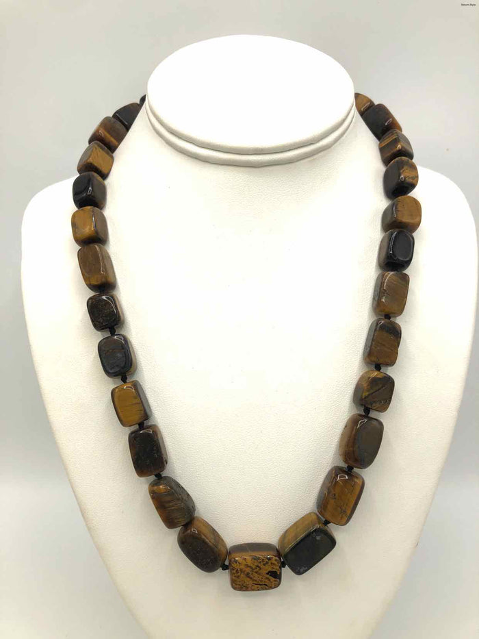 Brown Tiger's Eye Beaded 21" Necklace