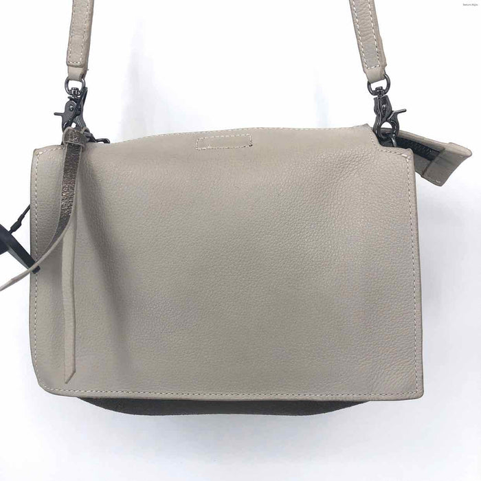 BOTKIER Lt Gray Pewter Leather Pre Loved Crossbody Purse