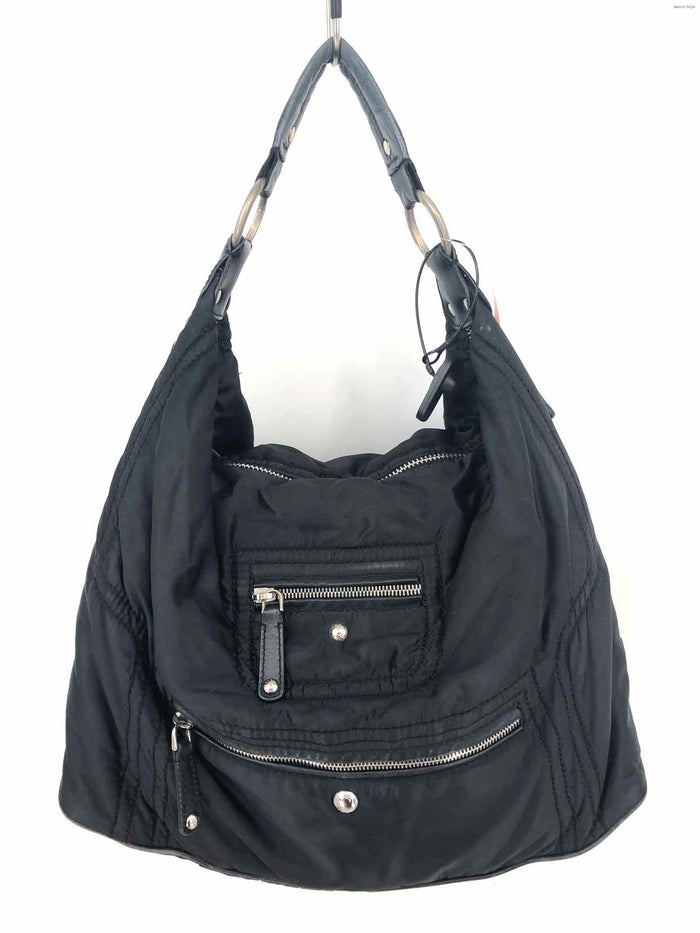 TODS Black Silver Nylon Pre Loved AS IS Hobo Purse