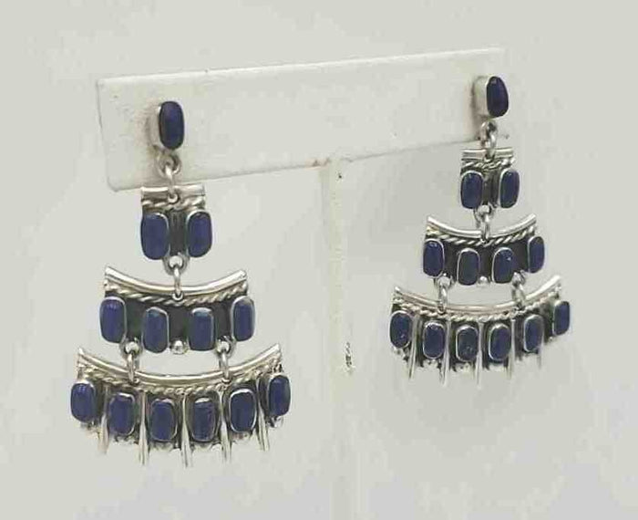 Sterling Silver Lapis Chandelier ss Earrings