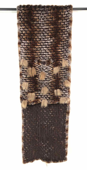 Brown Fur Pockets Scarf