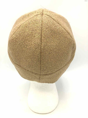 BURBERRY Goldtone Wool Blend Pre Loved Hat