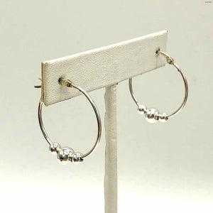 Sterling Silver Balls Hoop ss Earrings