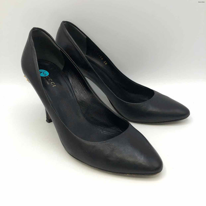 GUCCI Black Goldtone Heels Shoe Size 38 US: 7-1/2 Shoes