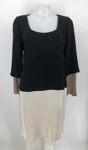 PETER COHEN Black & Gray Off White Color Block Longsleeve Size MEDIUM (M) Dress