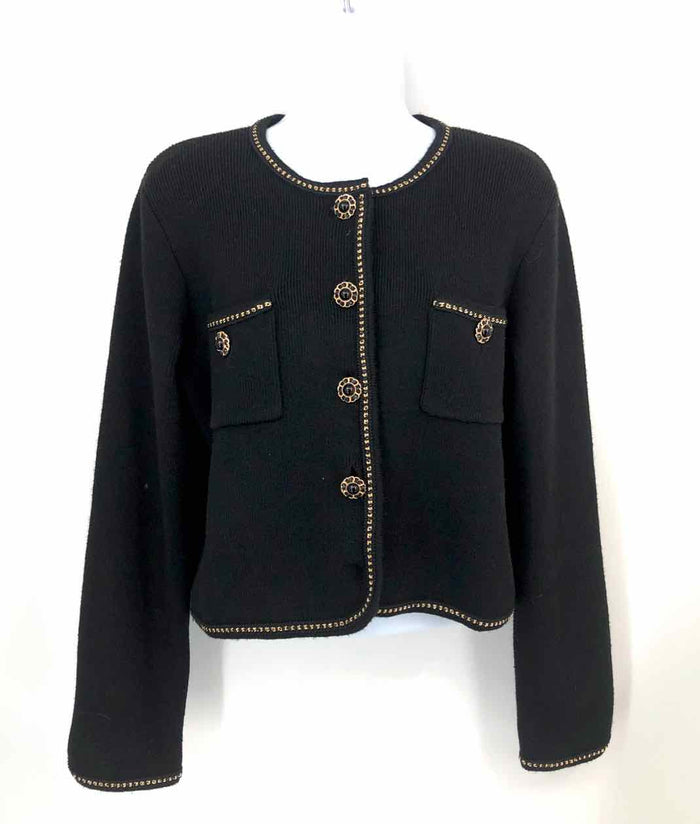 SUNCOO PARIS Black Gold Knit Buttons Cardigan Size SMALL (S) Sweater