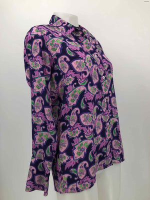 SANDRO Purple Lavender Silk Paisley Shirt Size SMALL (S) Top