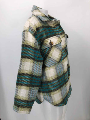 INDUSTRY Green Turquoise Houndstooth Collar Women Size MEDIUM (M) Jacket
