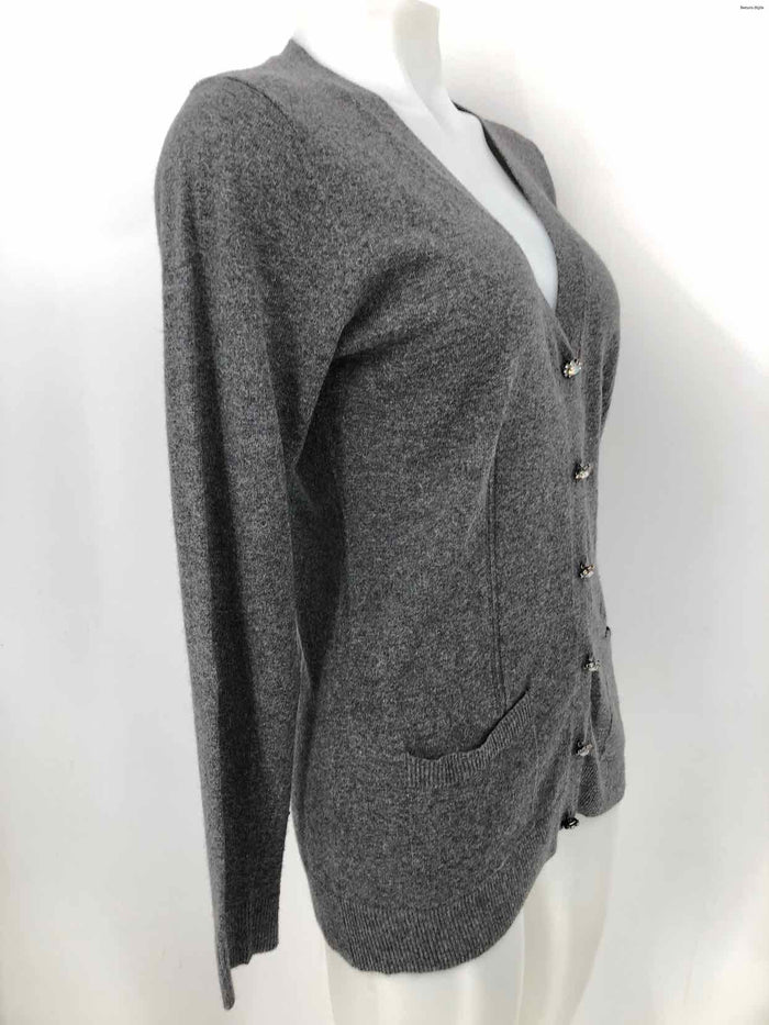 MILLY Gray Knit Cardigan Longsleeve Size MEDIUM (M) Sweater