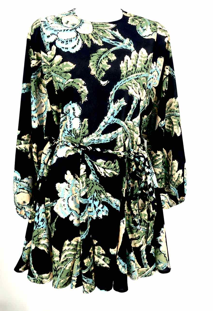 rhode green dress & Black Multi-Color Floral w/belt Size SMALL (S) – ReturnStyle Ebay