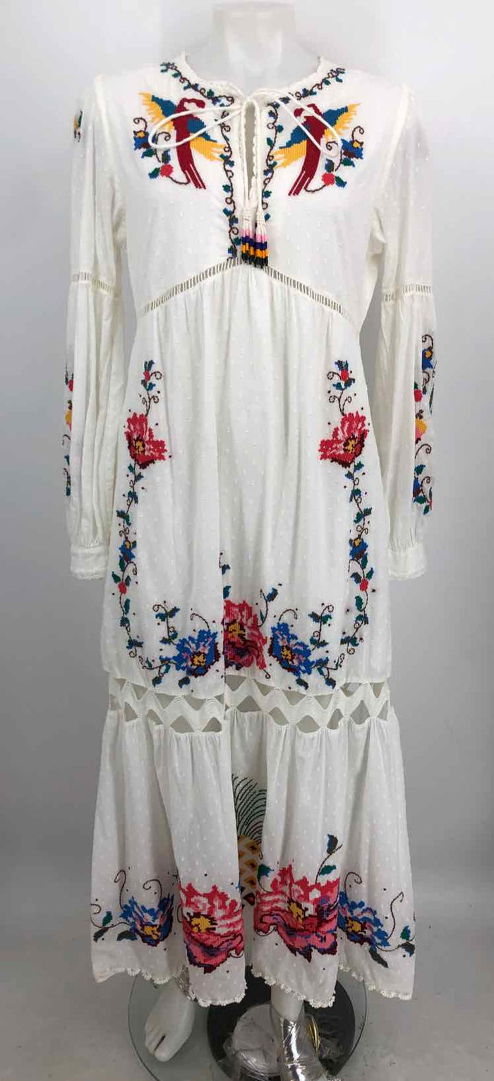 farm rio white dress Multi-Color Embroidered Maxi Length Size SMALL (S) jm-margo-shift-dress Size (US):8.5 creating a fresh and Wedding dresses for the