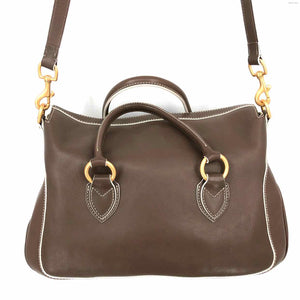 DOONEY & BOURKE Mocha Brown Gold White Leather Purse