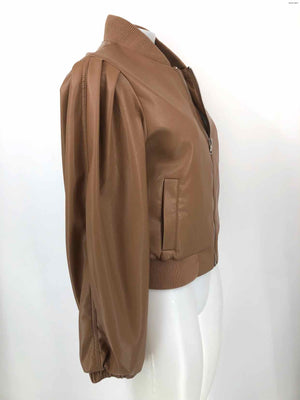HOUSE OF HARLOW Tan Synthetic Zip Front Women Size SMALL (S) Jacket