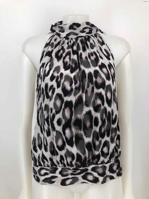 MILLY White Black Silk Animal Print Tank Size 8  (M) Top