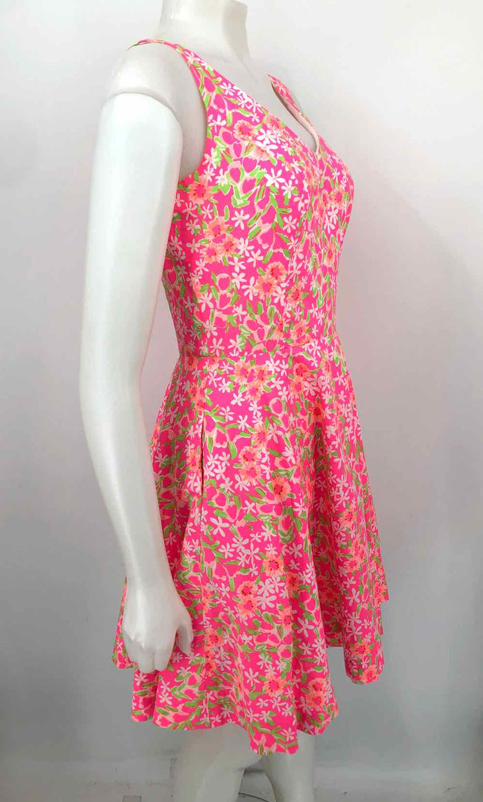 LILLY PULITZER Pink Green Multi Floral Print Tank Size 4  (S) Dress