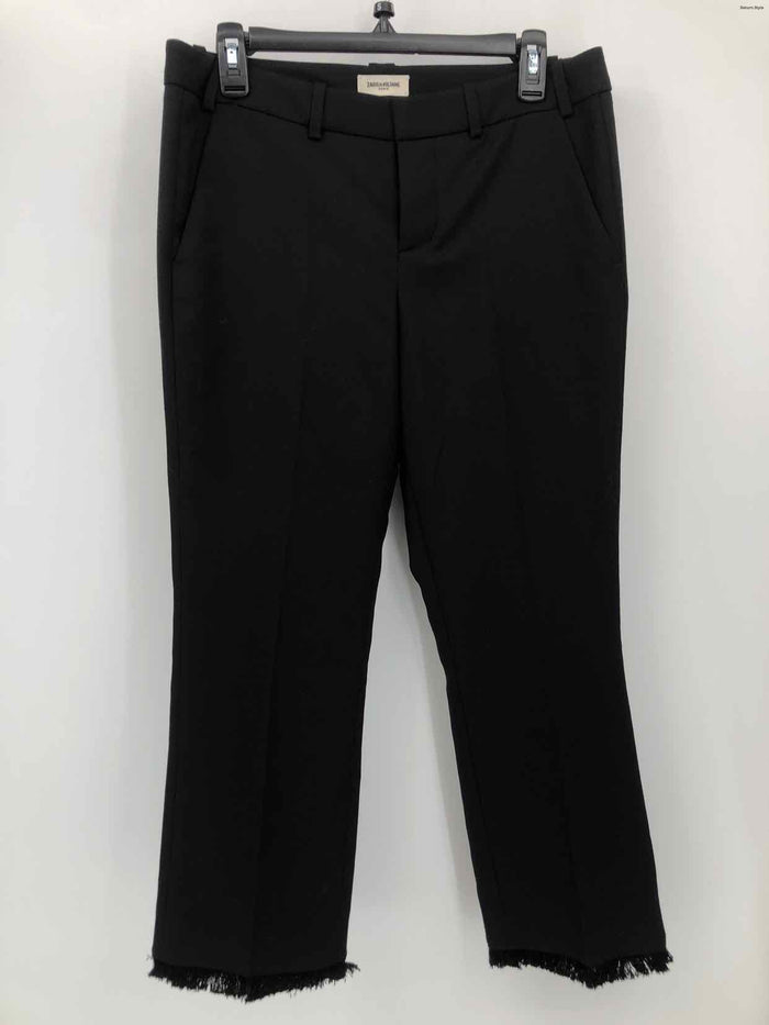 ZADIG & VOLTAIRE Black Frayed trim Slacks Size 6  (S) Pants