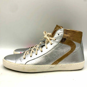 MONTELLIANA Silver Gold Leather Italian Made High Top Shoe Size 37 US: 7 Shoes