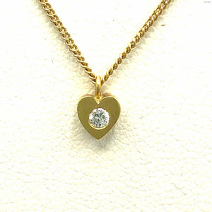 Goldtone Diamond Mini Heart 18k Necklace