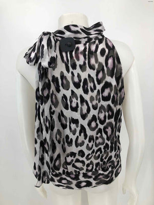 MILLY White Black Silk Animal Print Tank Size 8  (M) Top