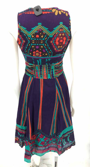 RITU KUMAR Purple Multi-Color Print Maxi Length Size X-SMALL Dress