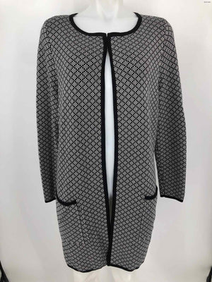 41 HAWTHORN Black White Knit Longsleeve Women Size MEDIUM (M) Jacket