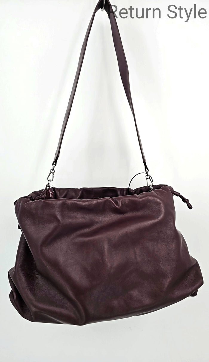 COS Burgundy Leather Pre Loved Shoulder Bag Purse