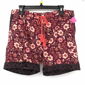 SUNDANCE Burgundy Pink Multi Linen Blend Floral Short Size LARGE  (L) Shorts