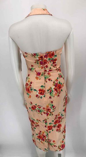 STOP STARING Pink White Multi Floral Design Halter Size MEDIUM (M) Dress