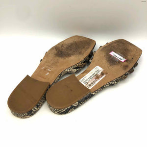 VINCE Beige Brown Multi Reptile Sandal Shoe Size 9-1/2 Shoes